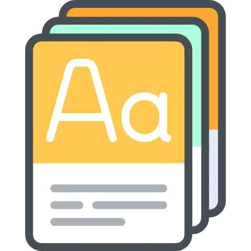 Icono para representar el vocabulario en frances